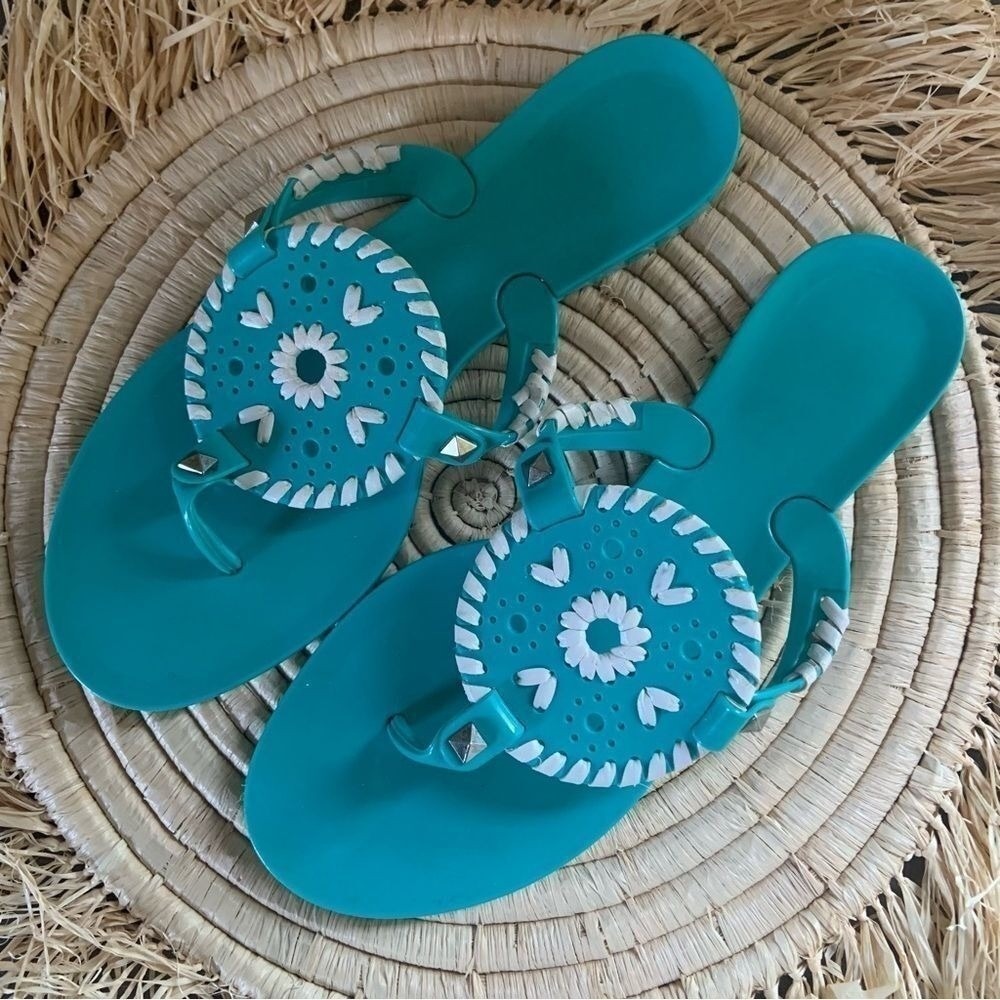 JACK ROGERS Georgica Jelly Slip On Sandals Blue Size 6